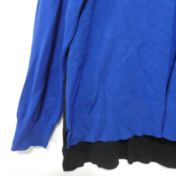 JOSEPH A. | xl - extra large | Blue Long Sleeve Lightweight Sweater | Black Back - Picture 6 of 15